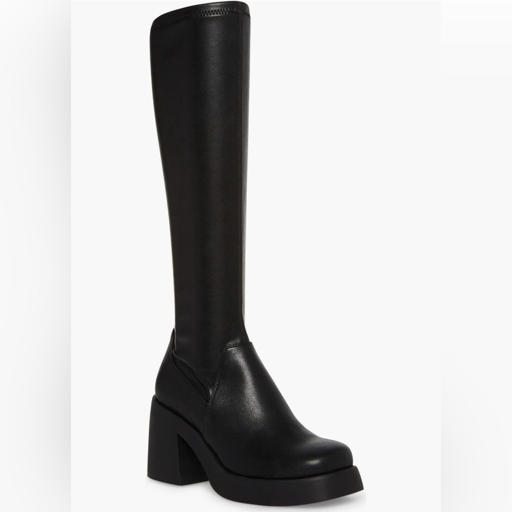 NEW no box Steve Madden bayley Black Knee-High Platform Heeled Boots